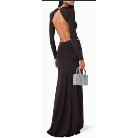 THE NEW ARRIVALS BY ILKYAZ OZEL Emmanuelle Jersey Dress in Black NWT Size Fr 34/ - Picture 3 of 10